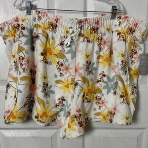 NEW NWT Disney Multicolor Minnie Mouse Floral Print Shorts size 3X elastic band